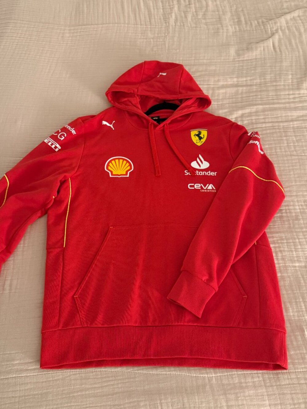 PUMA Scuderia Ferrari Unisex 2024 Team Hoodie Burnt Red - Size: Large